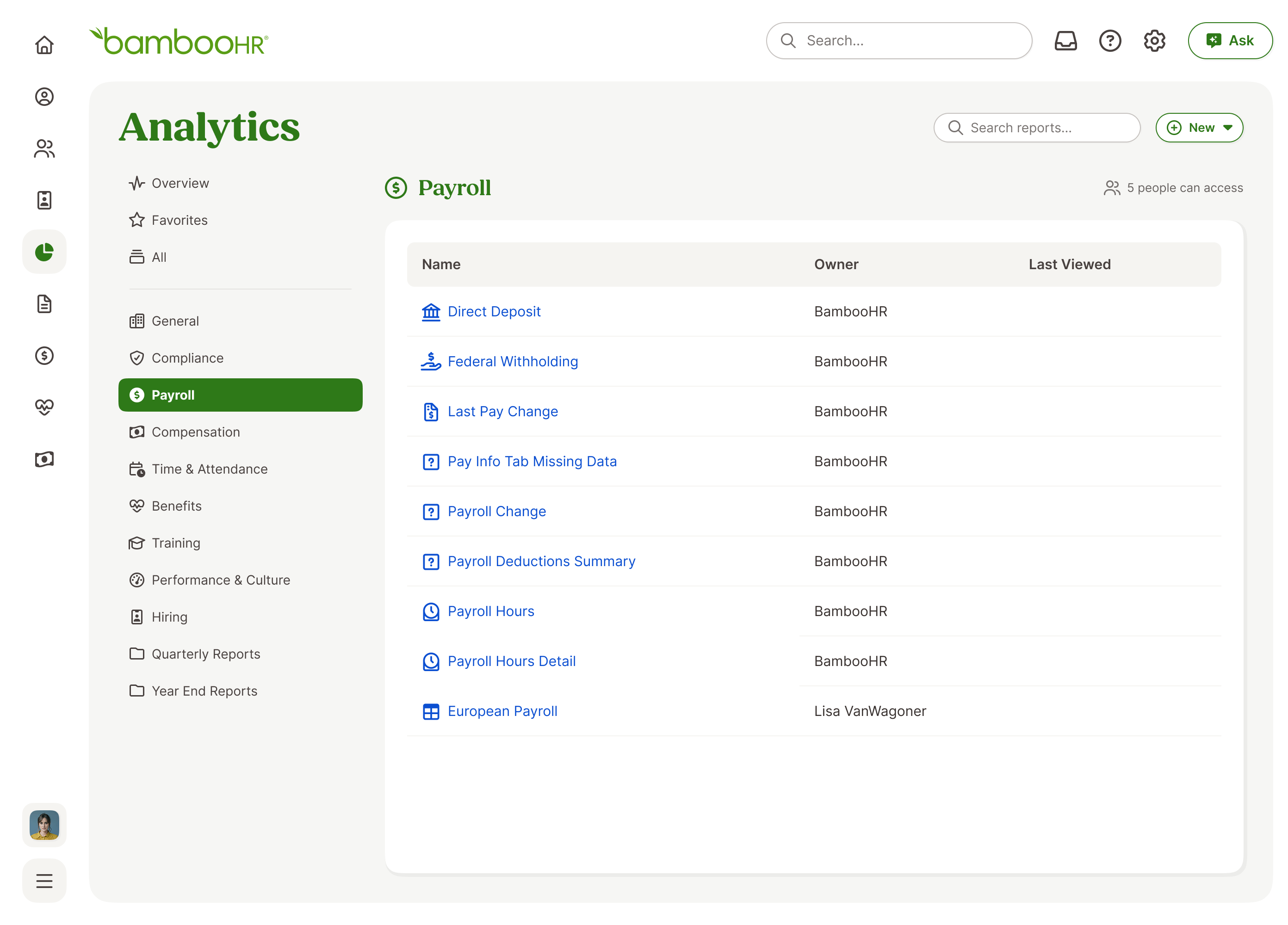 Report — Payroll