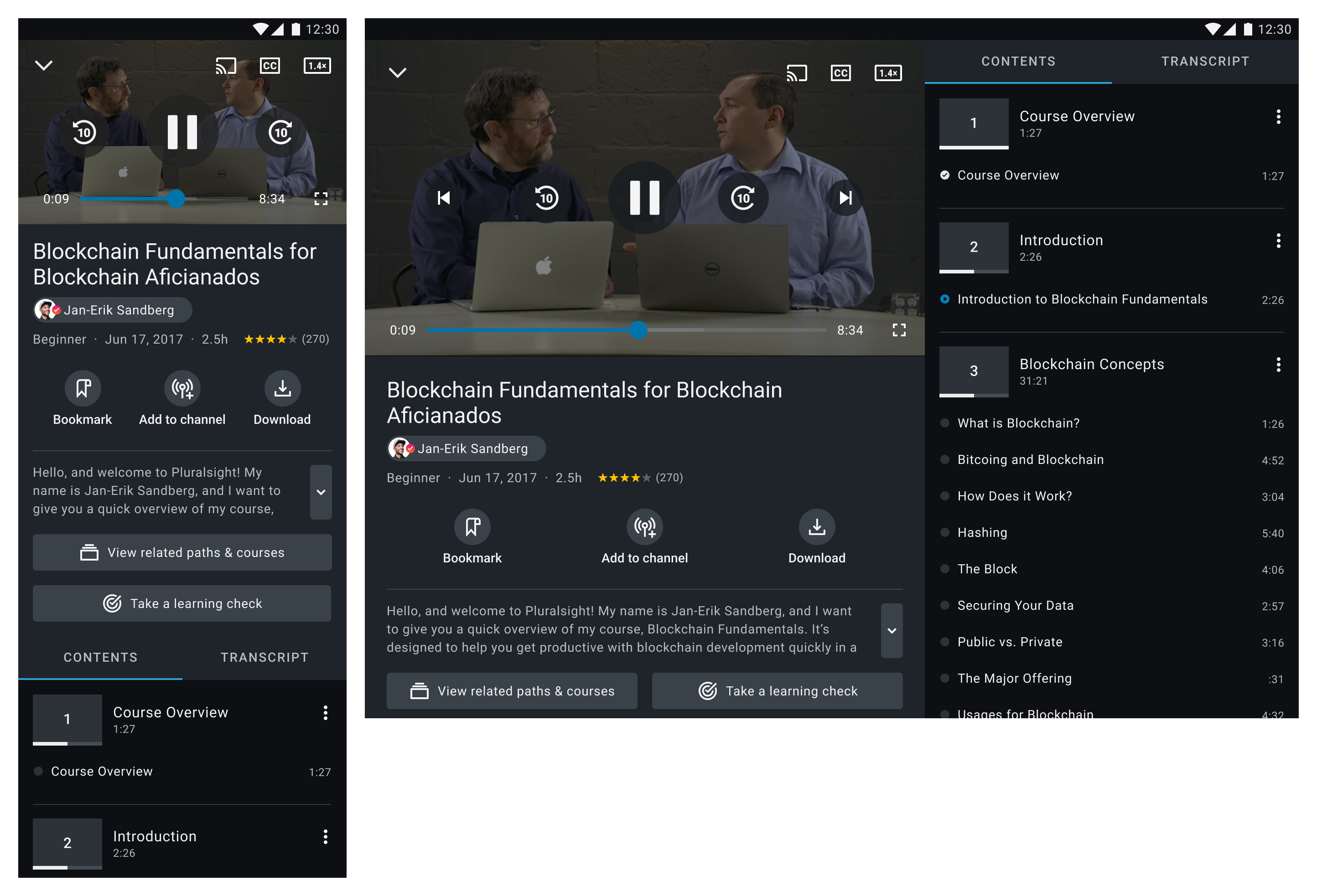 iOS App - Course Experience